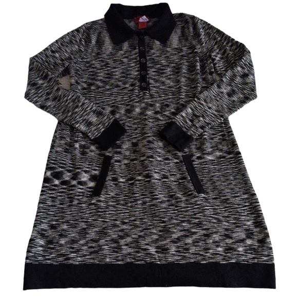 Missoni For Target Large Grey Black Long Sleeve Polo Shirt Dress - Picture 1 of 12